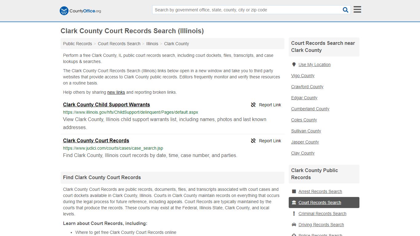 Court Records Search - Clark County, IL (Adoptions ...