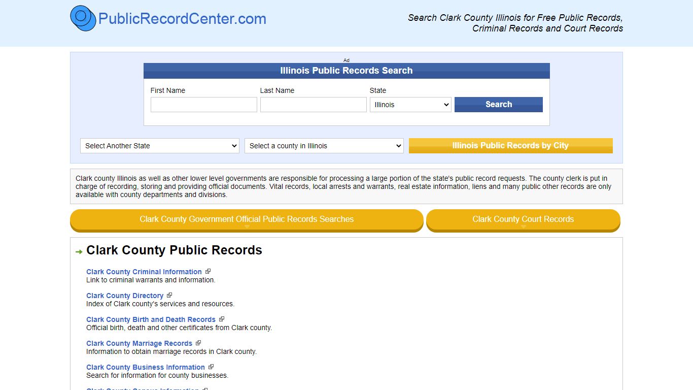 Clark County Illinois Free Public Records - Court Records ...